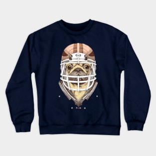 American Pug Football Yellow Crewneck Sweatshirt